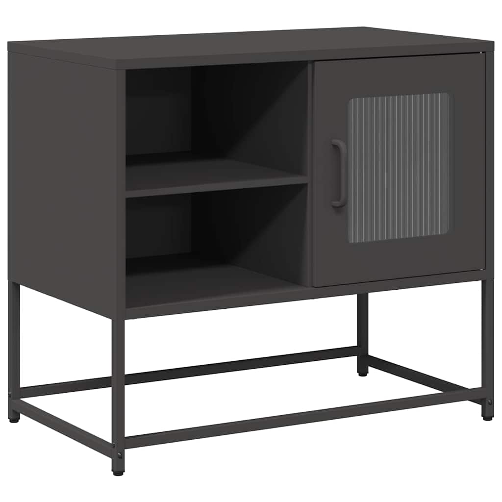 Mobile TV Nero 68x39x60,5 cm in Acciaio