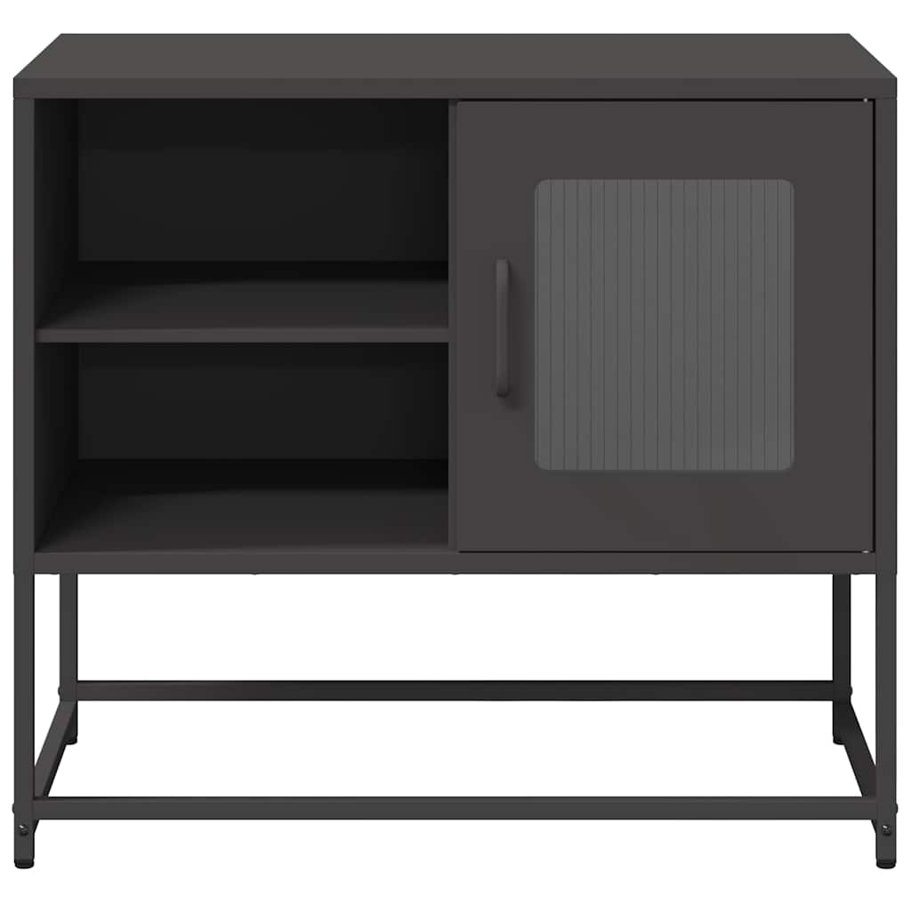 Mobile TV Nero 68x39x60,5 cm in Acciaio