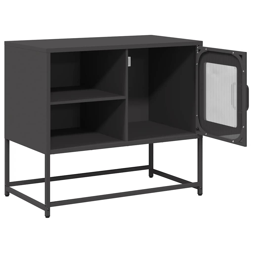 Mobile TV Nero 68x39x60,5 cm in Acciaio