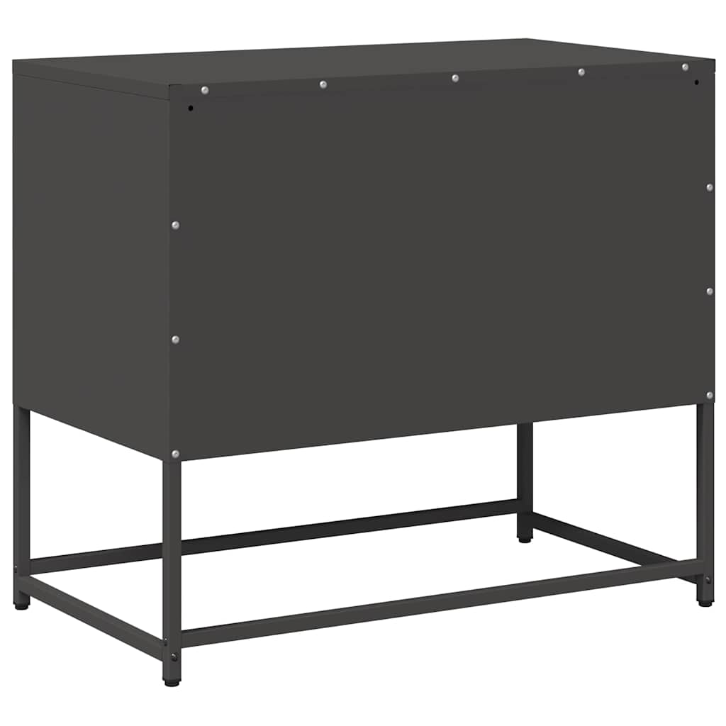 Mobile TV Nero 68x39x60,5 cm in Acciaio