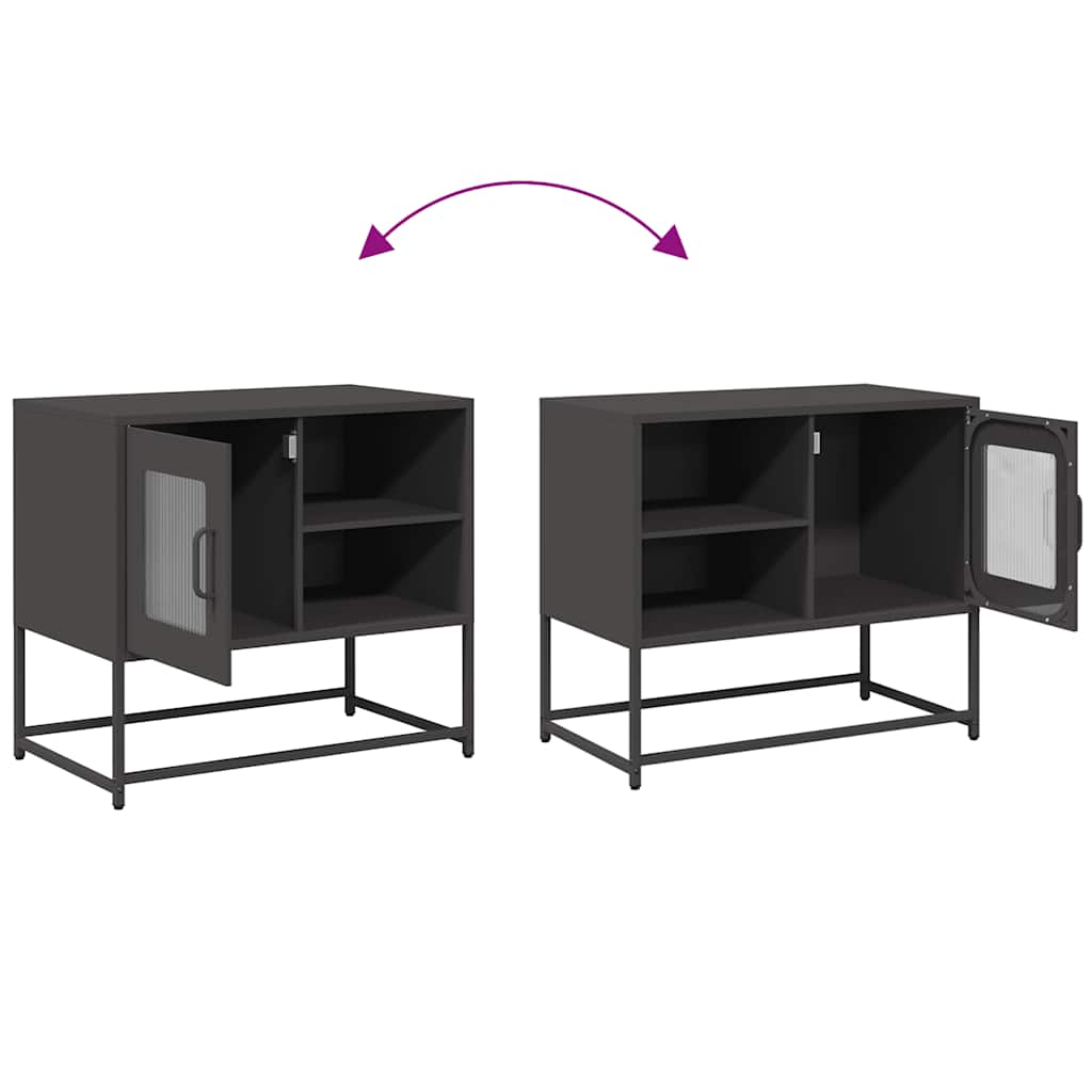 Mobile TV Nero 68x39x60,5 cm in Acciaio