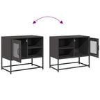 Mobile TV Nero 68x39x60,5 cm in Acciaio