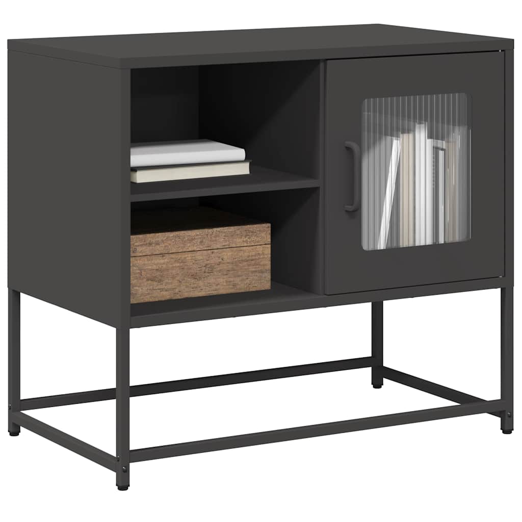 Mobile TV Nero 68x39x60,5 cm in Acciaio