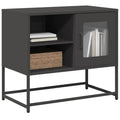 Mobile TV Nero 68x39x60,5 cm in Acciaio
