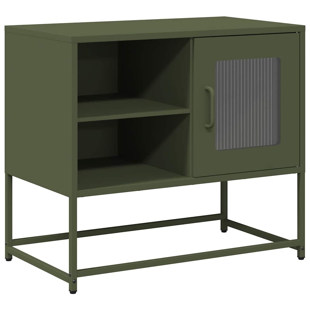 Mobile TV Verde Oliva 68x39x60,5 cm in Acciaio
