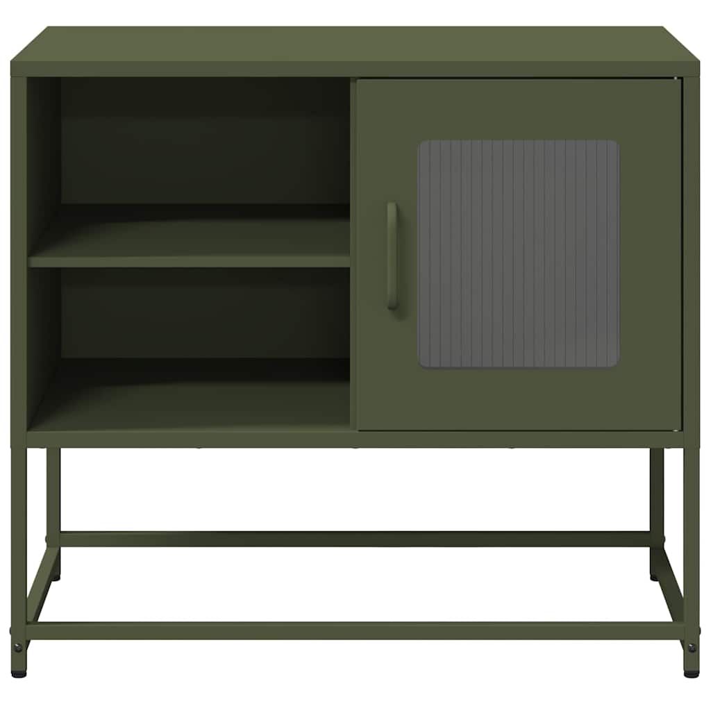 Mobile TV Verde Oliva 68x39x60,5 cm in Acciaio