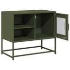 Mobile TV Verde Oliva 68x39x60,5 cm in Acciaio