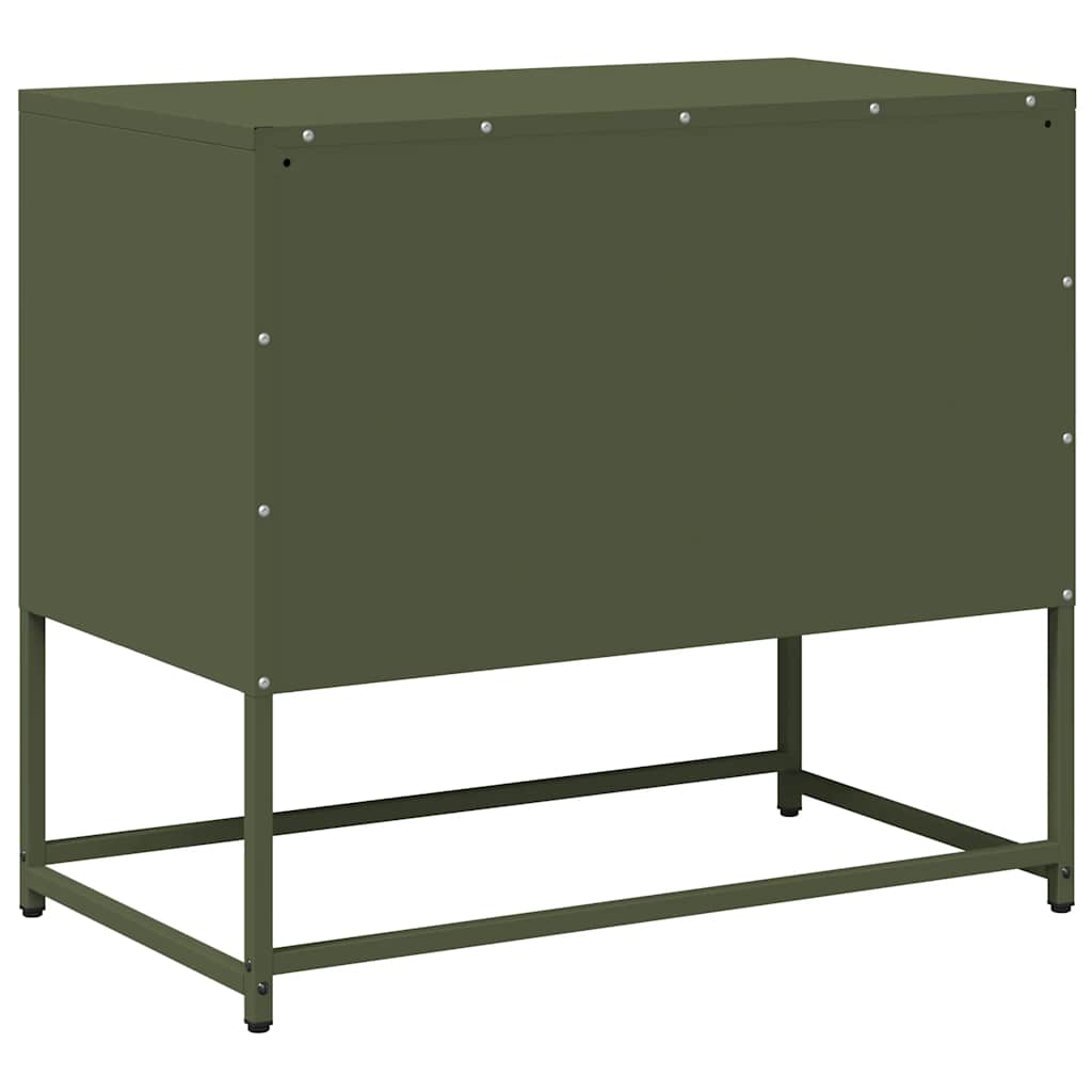 Mobile TV Verde Oliva 68x39x60,5 cm in Acciaio