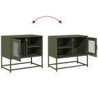 Mobile TV Verde Oliva 68x39x60,5 cm in Acciaio