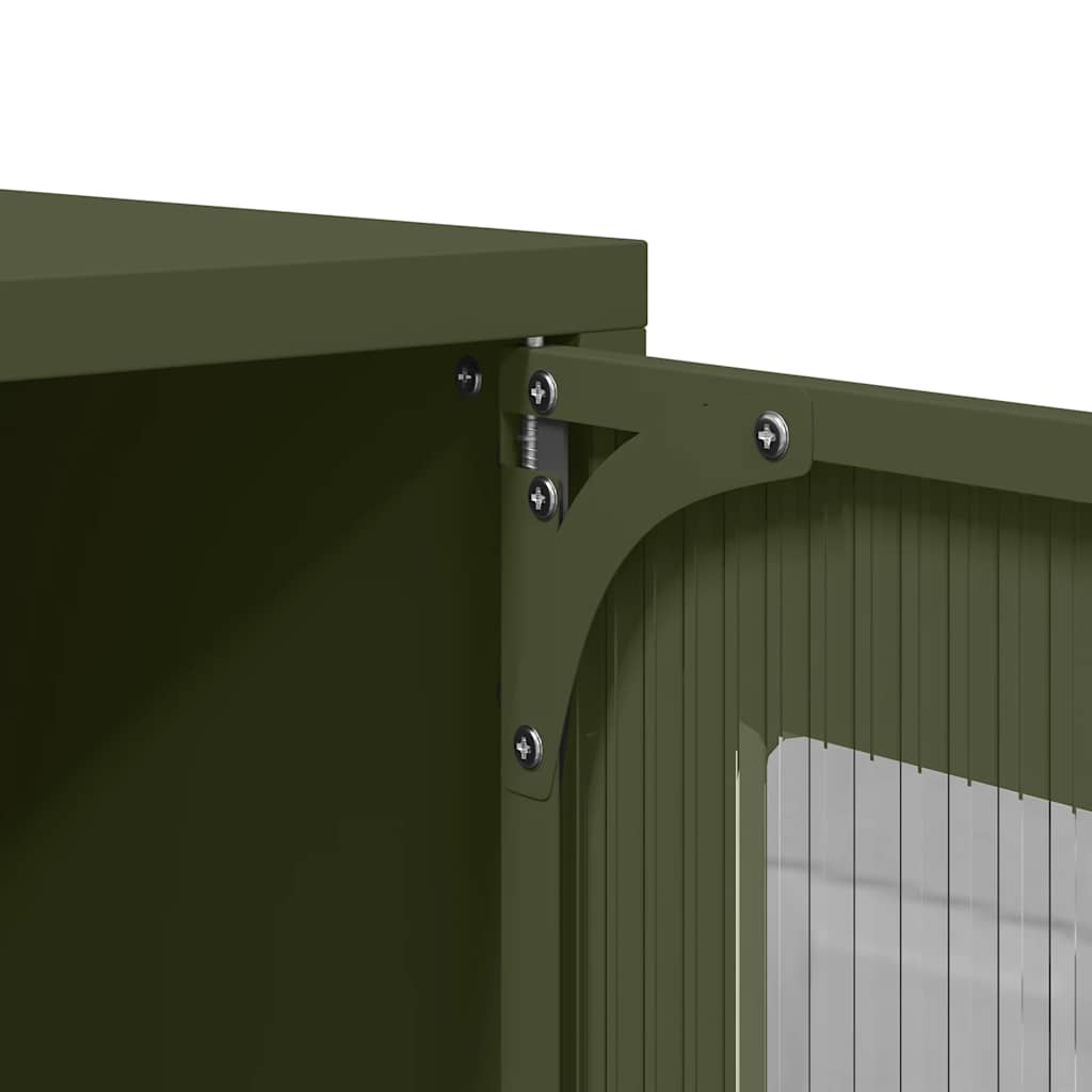 Mobile TV Verde Oliva 68x39x60,5 cm in Acciaio