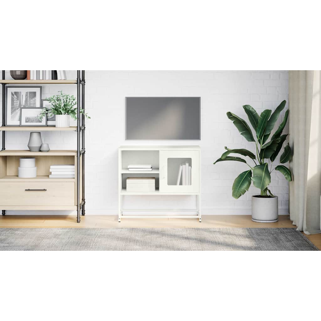 Mobile TV Bianco 68x39x60,5 cm in Acciaio