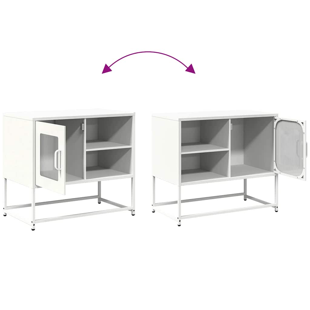 Mobile TV Bianco 68x39x60,5 cm in Acciaio