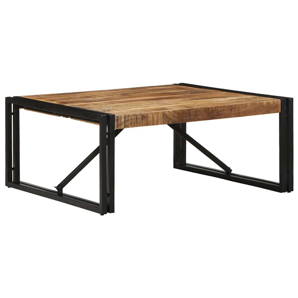 Tavolino 80x80x35 cm in Legno Massello di Mango Grezzo