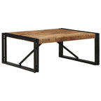 Tavolino 80x80x35 cm in Legno Massello di Mango Grezzo
