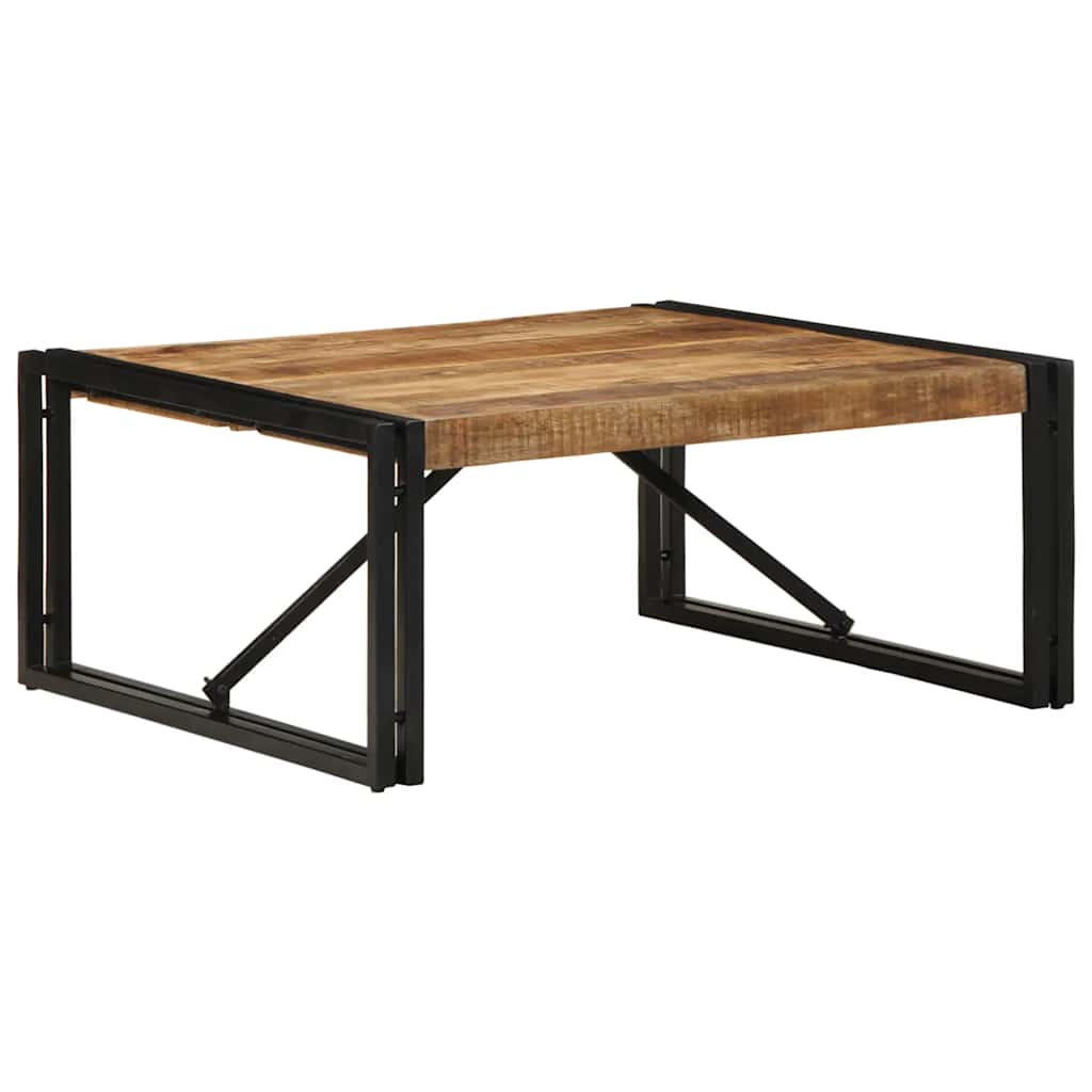 Tavolino 80x80x35 cm in Legno Massello di Mango Grezzo
