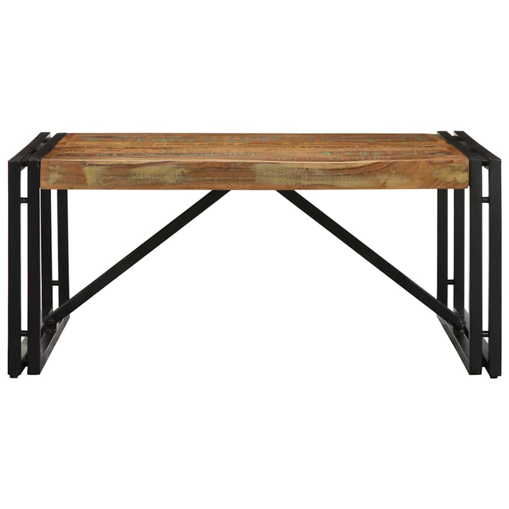 Tavolino Salotto Multicolore 80x80x35cm Legno Massello Recupero