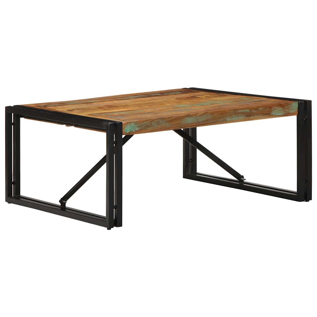 Tavolino Salotto Multicolore 80x80x35cm Legno Massello Recupero
