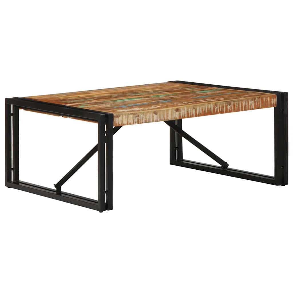 Tavolino Salotto Multicolore 80x80x35cm Legno Massello Recupero
