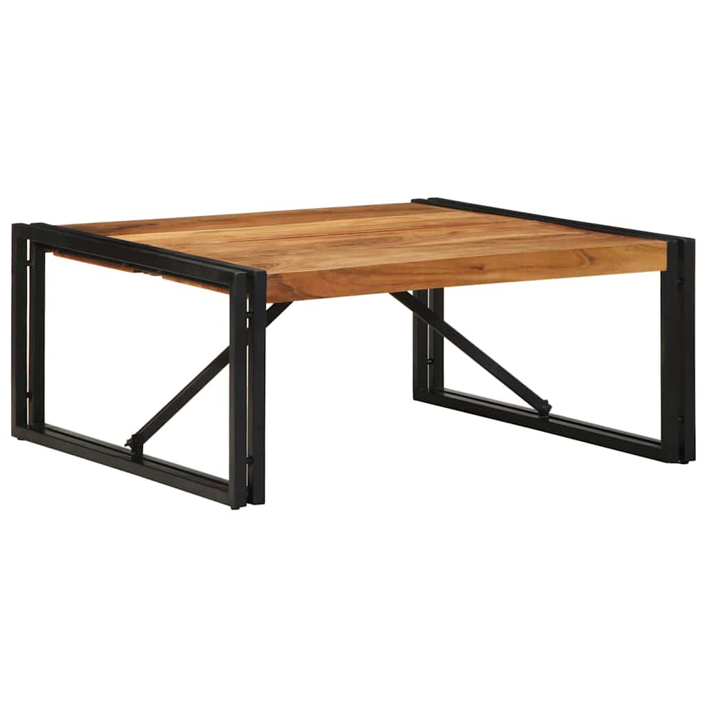 Tavolino Salotto 80x80x35 cm Legno Massello di Acacia
