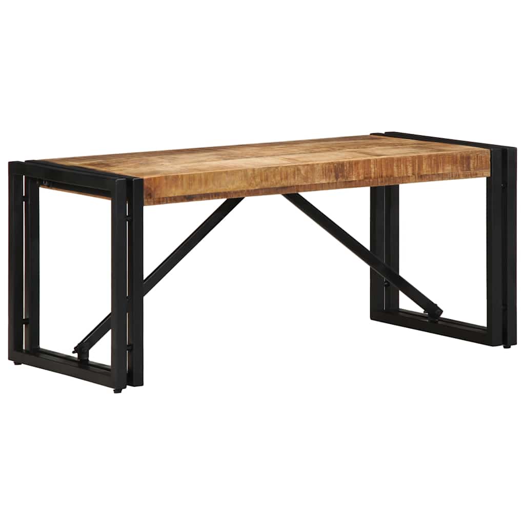 Tavolino 80x40x35 cm in Legno Massello di Mango Grezzo