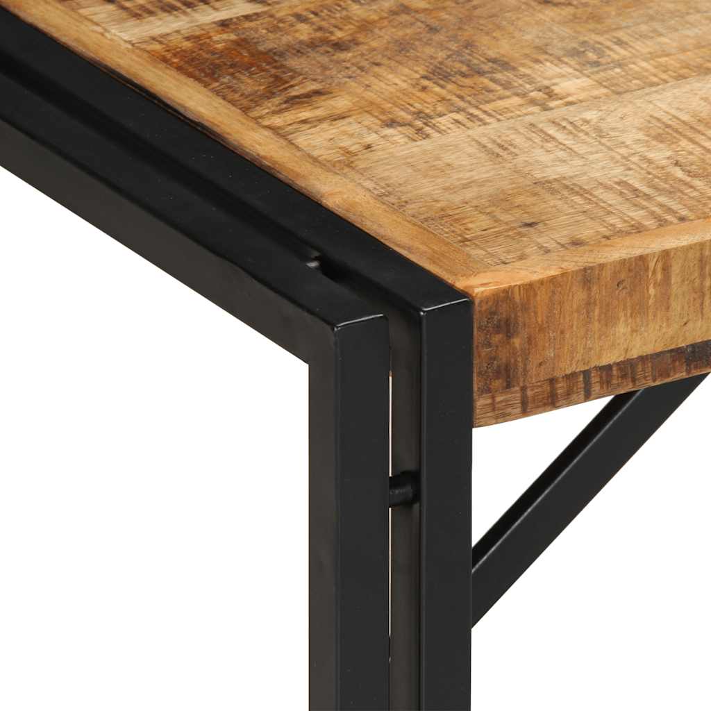 Tavolino 80x40x35 cm in Legno Massello di Mango Grezzo