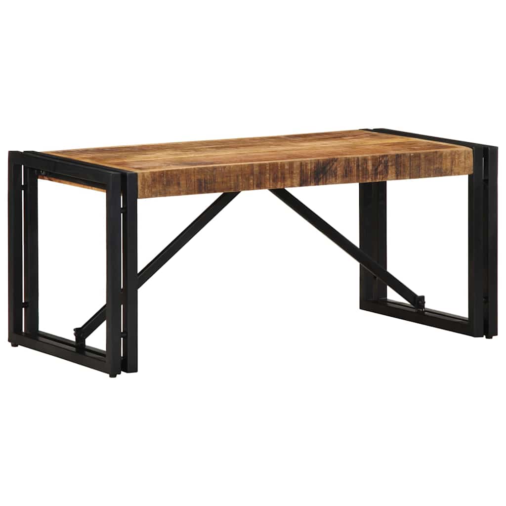 Tavolino 80x40x35 cm in Legno Massello di Mango Grezzo