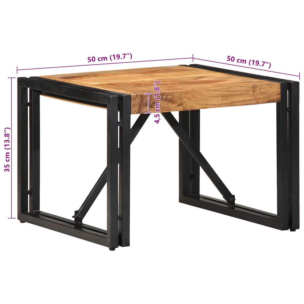 Tavolino da Caffè 50x50x35 cm Legno Massello di Acacia