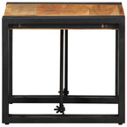 Tavolino da Salotto 40x40x35 cm in Legno Massello di Acacia
