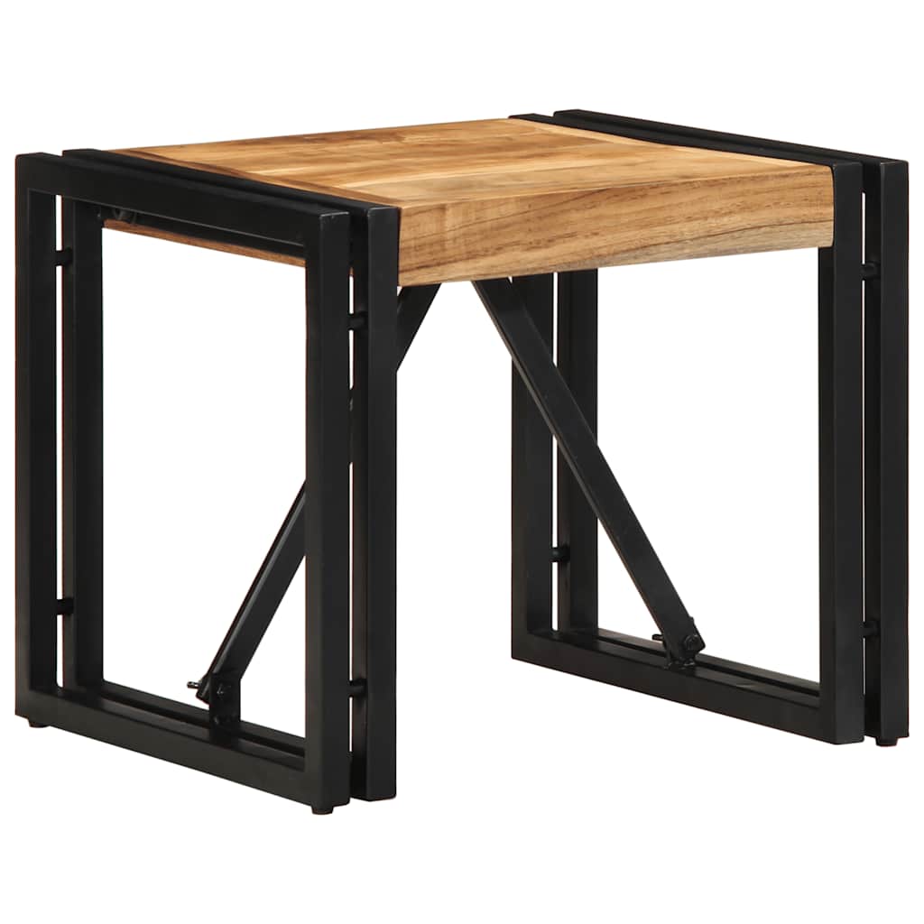 Tavolino da Salotto 40x40x35 cm in Legno Massello di Acacia