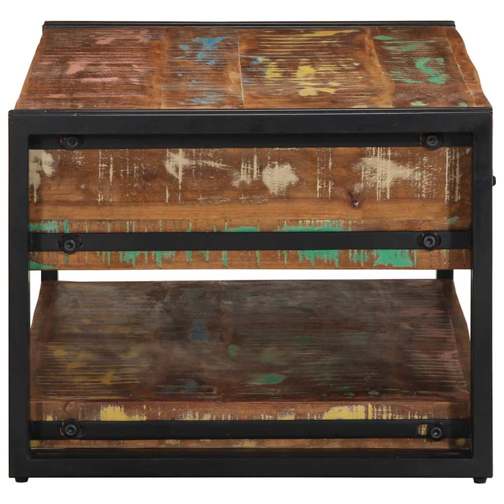 Tavolino Salotto Multicolore 90x50x38cm Legno Massello Recupero