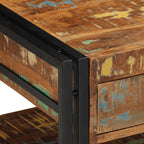 Tavolino Salotto Multicolore 90x50x38cm Legno Massello Recupero