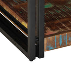 Tavolino Salotto Multicolore 90x50x38cm Legno Massello Recupero