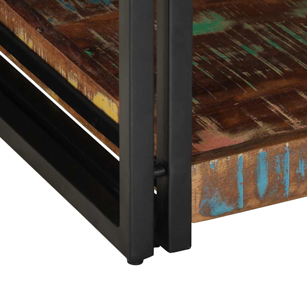 Tavolino Salotto Multicolore 90x50x38cm Legno Massello Recupero