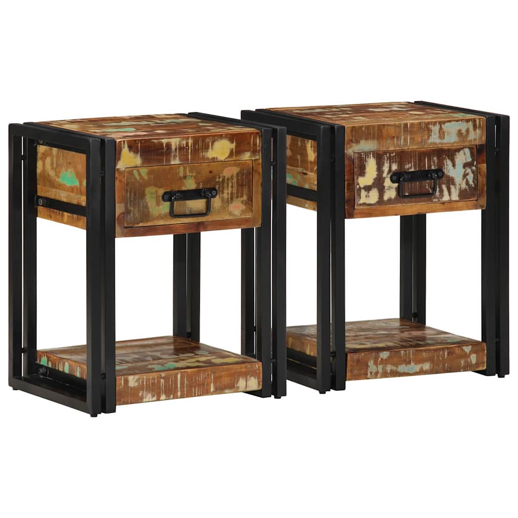 Armadio da Notte con cassetto 2 pcs Multicolore 40 x 35 x 50 cm