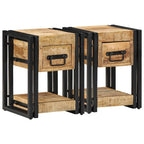 Armadio da Notte 2 pcs 30 x 30 x 40 cm Legno di mango massello