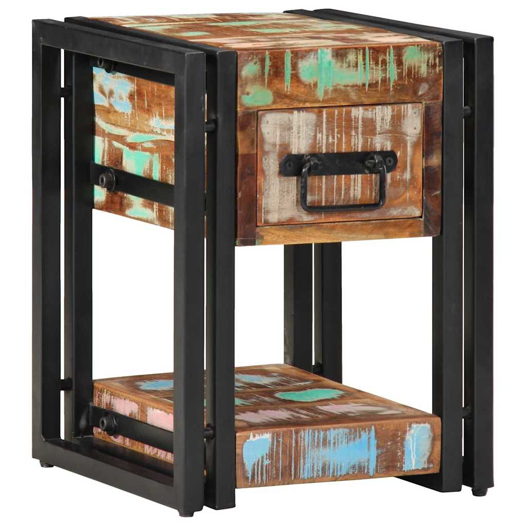 Armadio da Notte 30 x 30 x 40 cm Legno Recuperato Massello