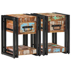 Armadio da Notte con cassetto 2 pcs Multicolore 30 x 30 x 40 cm