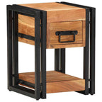 Armadio da Notte 30 x 30 x 40 cm Legno di Acacia Massello