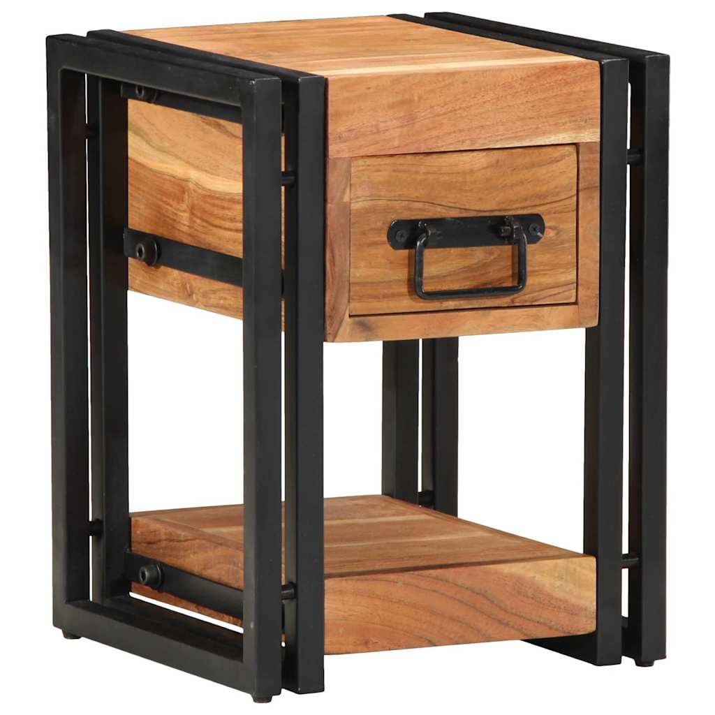 Armadio da Notte 30 x 30 x 40 cm Legno di Acacia Massello