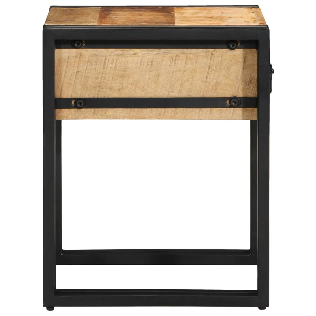 Tavolino Marrone e Nero 40 x 40 x 50 cm Legno di mango massello