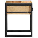 Tavolino Marrone e Nero 40 x 40 x 50 cm Legno di mango massello