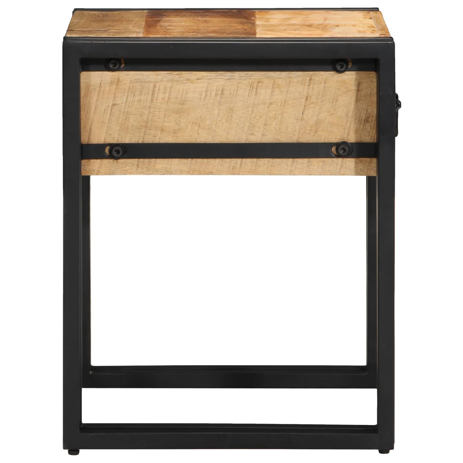 Tavolino Marrone e Nero 40 x 40 x 50 cm Legno di mango massello