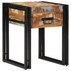 Tavolino con cassetto 40 x 40 x 50 cm Legno Recuperato Massello
