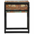 Tavolino con cassetto 40 x 40 x 50 cm Legno Recuperato Massello