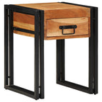 Tavolino con cassetto 40 x 40 x 50 cm Legno di Acacia Massello