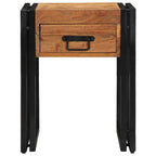 Tavolino con cassetto 40 x 40 x 50 cm Legno di Acacia Massello