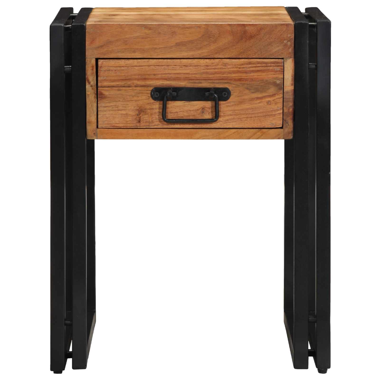 Tavolino con cassetto 40 x 40 x 50 cm Legno di Acacia Massello