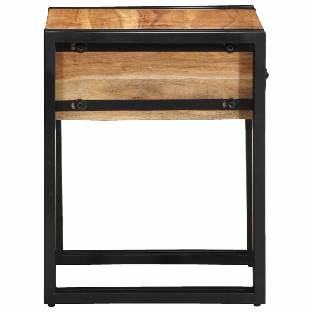 Tavolino con cassetto 40 x 40 x 50 cm Legno di Acacia Massello
