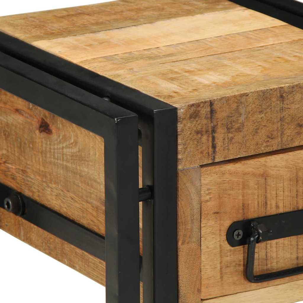 Tavolino Marrone e Nero 30 x 30 x 40 cm Legno di mango massello
