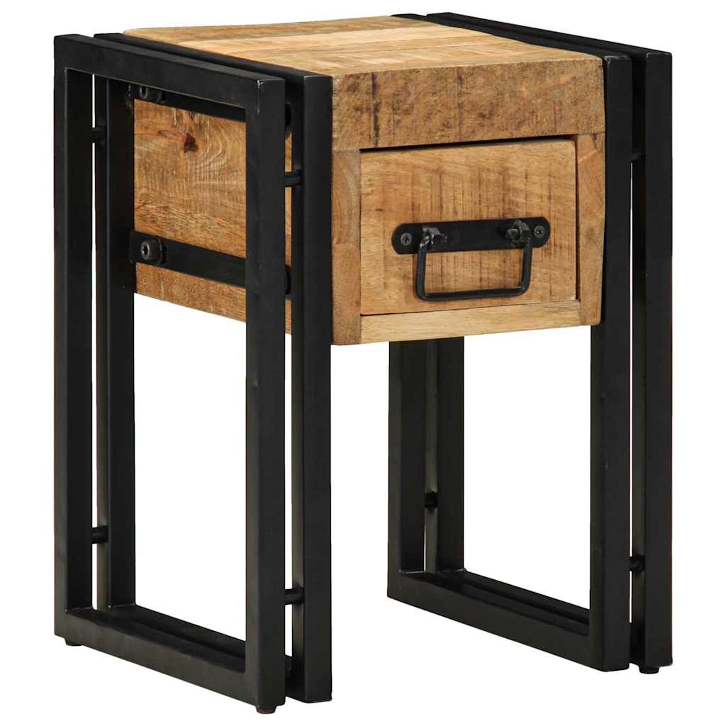 Tavolino Marrone e Nero 30 x 30 x 40 cm Legno di mango massello